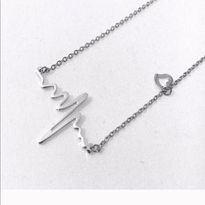 Silver Heart Beat Dainty Necklace Pendant